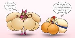 ass breast_expansion breasts breasts_bigger_than_head butt_expansion buttocks catgirl chipmunk clothed hyper_breasts loverk90 sally_acorn sara_(sonic) sonic_(series) sonic_the_hedgehog_(archie)