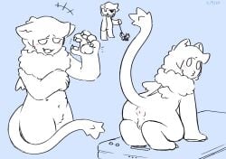 2023 airplane_ears all_fours animal_humanoid anthro anus ass balls blush cellphone claws crotch_tuft crouching cyclops digital_drawing_(artwork) digital_media_(artwork) duo electronics extreme_size_difference felid finger_claws fur genitals gregory_(vexedcalyx) hair humanoid leash looking_back male mammal monochrome mythological_creature mythological_sphinx mythology neck_tuft nipples not_furry nude o3o phone pointy_ears presenting presenting_anus puffy_anus samuel_(vexedcalyx) sharp_teeth simple_background size_difference small_wings smile solo striped_body stripes tail teeth tuft tusks vestigial_wings vexedcalyx white_body white_fur wings