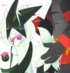 2025 anthro black_body black_fur blush bodily_fluids breasts claws closed_eyes cum cum_in_ass cum_inside digital_media_(artwork) doggy_style domestic_cat duo featureless_breasts felid feline felis female female_focus female_penetrated from_behind_position fur generation_7_pokemon generation_9_pokemon genital_fluids green_body green_fur hi_res incineroar male male/female male_penetrating male_penetrating_female mammal meowscarada nakachidragon nintendo nude penetration pokemon pokemon_(species) red_body red_fur sex simple_background smile tail text white_background