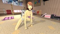 ambiguous_penetration artist_request breasts canine doggy_style feral human human_female interspecies koromaru_(megami_tensei) light-skinned_female light_skin penetration persona persona_3 small_breasts source_filmmaker yukari_takeba zoophilia
