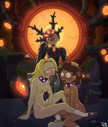 amphibia anne_boonchuy blonde_hair blush breasts brown_hair collar d3zz darcy_wu dezz disney femsub hand_on_head heart heart_eyes helmet hypnosis long_hair marcy_wu masturbation mind_control multiple_girls multiple_subs nipples pink_eyes sasha_waybright sitting sweat tech_control the_core_(amphibia) tongue tongue_out