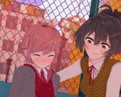 18yo 3d adult animated animation blue_eyes boy coral_pink_hair cumming cumming_from_handjob cumming_on_face cumming_on_girl cute_expression cute_face cute_male dominant_female edit edited femc_(doki_doki_literature_club) fully_clothed girl handjob high_ponytail horny_female implied_handjob koikatsu male_focus male_orgasm male_pleasured mc_(doki_doki_literature_club!) no_sound pervert_female public rule63 rule_63 sayori_(doki_doki_literature_club) smug_face sneaky_pervert_woman submissive_male surprised_expression tagme taking_care taking_control video