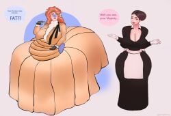 blueberry blueberry_inflation donut jigglywiggly large_breasts maid victorian victorian_dress weight_gain