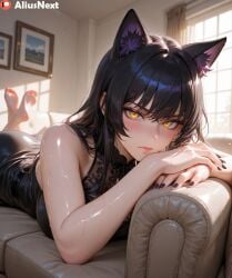 1girls ai_generated aliusnext big_ass big_breasts black_nails blake_belladonna breasts breasts cat_ears cat_tail catgirl feet female foot_fetish hi_res high_quality high_resolution highres huge_ass huge_breasts light-skinned_female light_skin lingerie massive_ass massive_breasts mature mature_female nail_polish patreon rwby soles sweat sweatdrop sweating sweaty sweaty_body sweaty_breasts thick thick_ass thick_hips thick_legs thick_lips thick_thighs toes