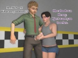 3d femboy five_nights_at_freddy's five_nights_at_freddy's_4 gay gay_handjob henry_emily michael_afton older_male source_filmmaker teenage text yuuki_momofox