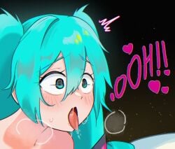 @_@ aqua_eyes aqua_hair black_background blush female hatsune_miku heart implied_sex justzartist nude open_mouth out-of-frame_censoring shaking solo surprised_expression sweat tongue tongue_out vocaloid wide-eyed
