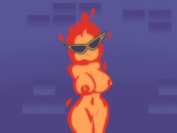 big_breasts breasts bricks dic_entertainment edit fire_body fire_girl frygal_(super_show) hot legs nintendo nipples no_arms no_hands purple_background pussy screenshot_edit sensual sexy shades simple_background smile super_mario_bros. super_mario_bros._2 the_super_mario_bros._super_show!