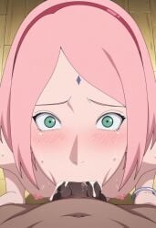 accurate_art_style ai_female ai_generated blowjob blowjob_face boruto:_naruto_next_generations cum_explosion cum_in_mouth deepthroat fellatio naruto naruto_(series) naruto_shippuden oral oral_sex sakura_haruno surprised_expression