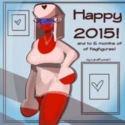 2015 beige_dress big_breasts breasts countryhumans countryhumans_girl dress flag happy_new_year red_skin russia_(countryhumans) russian_text stickfigure stickman ushanka