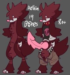 anthro balls big_knot big_penis blush bones_(lilmeowmeowsenpai) canid canine canine_penis clothed clothing erection fan_character fluffy fluffy_balls fluffy_ears fluffy_tail furfrou generation_6_pokemon genitals grumpy hi_res knot knotted_penis lilmeowmeow_senpai male male_focus male_only mammal natural_furfrou neck_tuft nintendo original_character partially_clothed penis pokemon pokemon_(species) size_difference solo solo_male spiked_penis spikes spikes_(anatomy) tail tuft