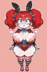 ai_generated big_ass big_breasts bikini breasts bunny_girl chubby cute freckles poppy poppy_(poppy_playtime) poppy_playtime rabbit_girl shortstack white_skin