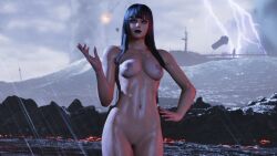 1girls breasts emilie_de_rochefort goth makeup nude posing pussy tekken