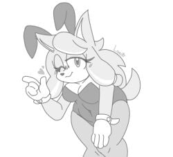 1girls 2d 2d_(artwork) 2d_artwork bending_over big_breasts black_and_white breasts bunny_ears bunnysuit cleavage conductor's_wife_(sonic) female female_only furry furry_only leaning_forward looking_at_viewer lustree no_color pose sonic_(series) sonic_the_hedgehog_(series) suggestive the_murder_of_sonic_the_hedgehog wink winking_at_viewer
