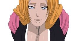 1girls 2d 2d_(artwork) 2d_artwork beauty_mark beauty_mark_under_mouth black_robe bleach blue_eyes_female breasts chain_necklace chains close-up closed_mouth digital_drawing_(artwork) digital_media_(artwork) female female_focus female_only flat_colors japanese japanese_female kissable_lips lips long_hair looking_at_viewer looking_pleasured matsumoto_rangiku mole mole_under_mouth necklace orange_hair orange_hair_female pink_scarf scarf screencap_redraw screenshot_redraw shounen_jump smile smiling smiling_at_viewer solo solo_female solo_focus transparent_background