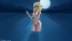1girls balls bathing breasts bridget bridget_bath_scene_(dual_rulers) female guilty_gear nude ocean penis shizuku_(artist) teenager