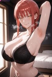 1girls absurd_res ai_generated arm_behind_head armpit_crease armpit_fetish armpits bedroom big_breasts blush blush_lines breasts breasts_out chainsaw_man curvy curvy_figure demon demon_girl female female_focus female_only high_resolution highres indoors lewdcreationsai light-skinned_female light_skin lingerie makima_(chainsaw_man) orange_eyes orange_hair sexually_suggestive smirk smug solo solo_female solo_focus stable_diffusion steam steaming_body steamy_breath sweat sweatdrop sweating sweaty sweaty_body tagme thick thick_legs thick_thighs thighs