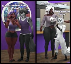 3d_(artwork) absurd_res anthro bovid canid canine canis caprine daughter_(lore) digital_media_(artwork) disappointed erection female finger_point fox frost_(domibun) gesture goat group hand_gesture hi_res kole_(domibun) leo_(atoastedorange) male mammal mother_(lore) mother_and_child_(lore) mother_and_daughter_(lore) parent_(lore) parent_and_child_(lore) parent_and_daughter_(lore) pointing pointing_at_another presenting sheep side_mouth source_filmmaker_(artwork) vrchat_model winter_(domibun) wolf