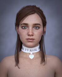 3d athletic athletic_female bare_shoulders blue_eyes brown_hair choker ellie_(the_last_of_us) ellie_williams female female_focus female_only freckles long_hair mugshot nina3dx tagme the_last_of_us the_last_of_us_2