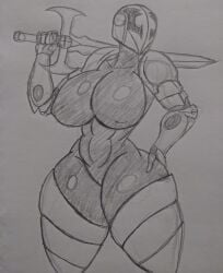armor big_breasts breasts female hellgate_london human muscular muscular_female normalaverageguy sword templar_(hellgate_london) thick_thighs video_games