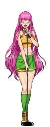 bare_shoulders blue_eyes boku_mi_maï_(hentai_heroes) breasts cg choker crop_top female full_body hentai_heroes holding jewelry kinkoid kneehighs long_hair looking_at_viewer meme_(me!me!me!) microphone microphone_stand midriff miniskirt navel official_art open_mouth parody pink_hair shoes simple_background skirt smile sneakers socks solo spring_boku_mi_maï_(hentai_heroes) standing thighs tongue transparent_background very_long_hair