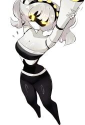alternate_costume female_only hoshoidk j_(murder_drones) large_breasts murder_drones sports_bra stretching