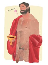 balls bara beard big_penis body_hair devince facial_hair flaccid male male_only muscles muscular penis solo solo_male