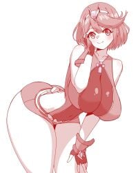 1girls breasts cleavage clothed clothing core_crystal female female_focus female_only nintendo pyra solo swimsuit tagme xenoblade_(series) xenoblade_chronicles_2 zuchysdraws