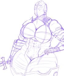 1girls abs armor big_breasts bodysuit breast_armor breastplate breasts british crotch_zipper cum cum_on_abs female futuristic_armor gauntlets glowing_armor goldcrustedchicken hand_on_hips hellgate_london helmet holding_sword holding_weapon human knight large_female lotion masked masked_female muscular muscular_female pauldrons sword templar templar_(hellgate_london) thick thick_thighs tight_bodysuit video_games wip