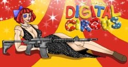 artist_plutomagic07 circus doll female female_only gun plutomagic07 ragatha_(the_amazing_digital_circus) ragdoll red_hair tadc the_amazing_digital_circus