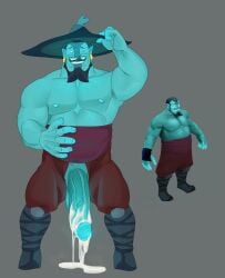 balls bara beard big_penis cum cum_on_penis devince dota dota_2 facial_hair flaccid huge_cock male male_only muscles muscular penis solo solo_male storm_spirit