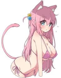 1girls bocchi_the_rock! breasts female gotou_hitori long_hair melty_pot neko pink_hair tagme tail