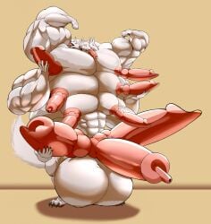anthro balls big_balls big_muscles big_penis canid canine canis dicknipples genitals hi_res huge_balls huge_cock huge_muscles hyper hyper_balls hyper_genitalia hyper_muscles hyper_penis jackal male mammal multi_arm multi_genitalia multi_head multi_limb multi_pecs muscular pecs penis penis_tongue riankier solo unusual_anatomy unusual_genitalia_placement unusual_penis_placement wawik