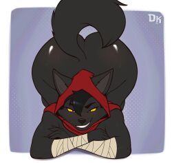 1boy bandaged_arm bare_ass bending_forward bending_over big_ass boy boy_only derick76 derickk76 furry_male male male_only malicious_intent malicious_smile original_character red_hood red_hoodie shiny_skin wolf