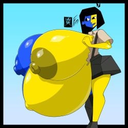 1girls alternate_version_available big_belly big_breasts big_nipples breasts collared_shirt commission ena ena_(series) female female_only fungus-man gigantic_belly gigantic_breasts huge_belly huge_breasts huge_nipples hyper_belly hyper_breasts multicolored_body nipples pregnant self_upload skirt solo standing suspenders tagme