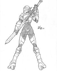 armor ass female hellgate_london human sword templar_(hellgate_london) video_games zipdraw