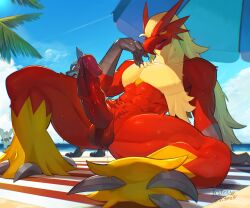 2025 abs ambiguous_gender anthro anus_peek avian balls beach beach_towel beach_umbrella beak beckoning big_penis bird blaziken blue_eyes blush bodily_fluids claws cloud cum cum_drip digital_drawing_(artwork) digital_media_(artwork) dripping erection feathers gay gay_male generation_3_pokemon generation_4_pokemon genital_fluids genitals gesture glans group hair hand_on_beak hi_res hidoritoyama homosexual homosexual_male humanoid_genitalia humanoid_penis looking_at_viewer lucario lying male male/male male_anthro male_only male_penetrating muscular muscular_anthro muscular_male muscular_thighs nintendo nipples nude_anthro nude_male on_front open_mouth outside palm_tree parasol pecs penis plant pokemon pokemon_(species) precum pubes public public_erection public_exposure public_nudity red_body red_feathers riolu sand scuted_arms scuted_feet scutes sea sweat sweaty_balls sweaty_genitalia sweaty_legs sweaty_thighs toe_claws towel tree trio vein veiny_penis water yellow_body yellow_feathers yellow_sclera