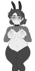 1girls breasts brown_hair bunny_ears camila_noceda disney disney_channel female female_focus female_only glasses keramagath latina mature mature_female milf monochrome mother nipples pussy reverse_bunnysuit the_owl_house thick_thighs