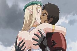 1boy 1girls animated arm_garter armor blonde_hair bouncing_breasts breast_grab breasts captured celestine_lucross censored divine_slut duo earrings elf elf_female erect_nipples female goddess grabbing_from_behind green_eyes huge_breasts human interracial jewelry kissing kissing_while_penetrated kuroinu_~kedakaki_seijo_wa_hakudaku_ni_somaru~ large_breasts long_hair male_human/female_elf nipples pointy_ears rape reverse_cowgirl_position sex sex_slave straddling straight thrusting tiara vault_(kuroinu) wreath