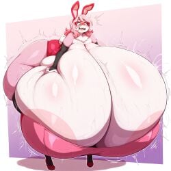 ai_generated angel_the_bunny anthro breast_expansion breasts breasts_bigger_than_head bunny furry furry_female huge_ass huge_breasts hyper hyper_ass hyper_breasts large_breasts massive_breasts tagme