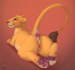 absurd_res anus blush bodily_fluids disney felid feline female feral fur genital_fluids genitals hi_res kiara_(the_lion_king) lion mammal nauticalcanine pantherine paws pussy solo tan_body tan_fur the_lion_king vaginal_fluids