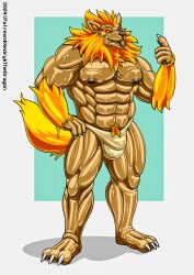 anthro bara big_muscles birthday bulge canid canine canis detailed_bulge gift goo_creature hi_res huge_muscles latex male mammal muscular muscular_anthro solo wolf x-monic xedryk yaoi