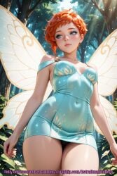 ai_assisted ai_generated astral_imagination blue_eyes blueberry fairy half_fae marielle orange_hair red_hair sexy short_skirt upskirt
