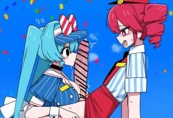artist_request futanari hatsune_miku kasane_teto large_breasts. surprised