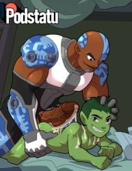 2boys after_anal after_orgasm after_sex anal_sex beast_boy bigger_dom_smaller_sub bulge clothed_male_nude_male cmnm cum cum_everywhere cum_on_back cum_on_shoulder cybernetic_limbs cyborg cyborg_(dc) dark-skinned_male dark_skin dc dc_comics garfield_logan gay gay_domination gay_sex green_hair green_skin male male_only podstatu sex size_difference teen_titans yaoi