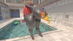 3d anthro anthro_only big_ass big_breasts bikini breasts bubble_butt cleavage female furry gardevoir huge_ass huge_breasts hyper_ass hyper_breasts notsafeforgek pokemon pokemon_(species) thick_thighs wide_hips zoroark