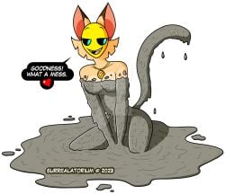 breasts female female_only furry mud muddy oc original original_character solo surrealatorium tagme