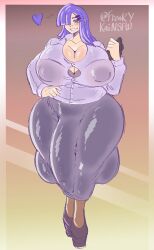 1girls cock fibilis freakykainsfw penis purple_hair tagme