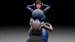 big_breasts big_butt breasts d.va hands_behind_head meme overwatch re:zero_kara_hajimeru_isekai_seikatsu rem_(re:zero) swaying swaying_breasts tagme thick_thighs video