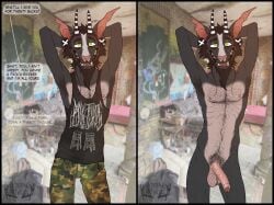 alternative_fashion ambient_arthropod ambient_flea ambient_insect anthro anthro_only armpit_hair arthropod balls beard body_hair bugsy_(droptineart) chest_hair clothed clothing crust_punk dirty dirty_clothing dragon droptineart ear_piercing eastern_dragon english_text facial_hair facial_piercing flea flea-ridden folk_punk foreskin fur gauged_ear genitals hair hi_res horn humanoid_genitalia humanoid_penis hybrid insects male male_only mammal mephitid mythological_creature mythological_scalie mythology nipples nose_piercing nude penis photo_background photography_(artwork) piercing pubes punk ring_piercing scalie shirt skunk solo text topwear