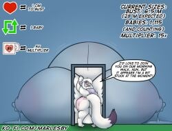 16:9 2025 4k absurd_res anthro ass belly big_belly big_breasts big_butt blush blush_lines bodily_fluids breast_squish breasts dialogue domestic_cat english_text eyewear fangs felid feline felis female freckles glasses growth_drive hair hand_on_breast hi_res huge_belly huge_breasts hyper hyper_belly hyper_breasts hyper_pregnancy ko-fi lactating long_hair looking_at_viewer mammal nova_(givemenovacane) nude nude_anthro nude_female open_mouth pregnant pregnant_anthro pregnant_female rear_view solo speech_bubble squish stuck stuck_in_door sudsypup teeth text thick_thighs url whiskers white_body white_hair widescreen